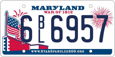 MD license plate 6BL6957