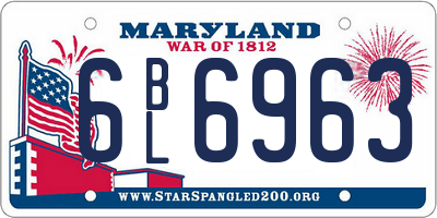 MD license plate 6BL6963