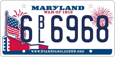 MD license plate 6BL6968