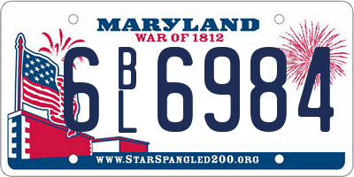 MD license plate 6BL6984