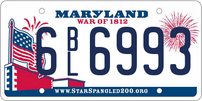 MD license plate 6BL6993