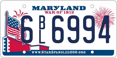 MD license plate 6BL6994