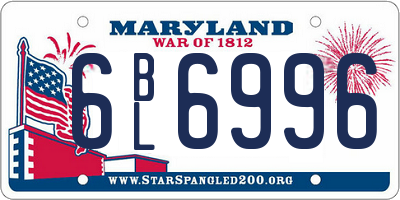 MD license plate 6BL6996