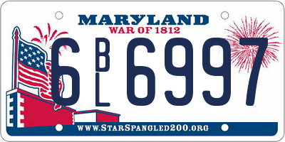 MD license plate 6BL6997