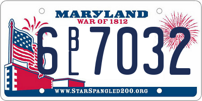 MD license plate 6BL7032