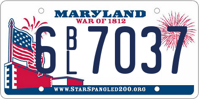 MD license plate 6BL7037