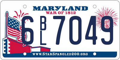 MD license plate 6BL7049
