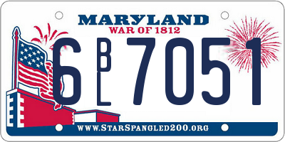 MD license plate 6BL7051