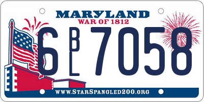 MD license plate 6BL7058