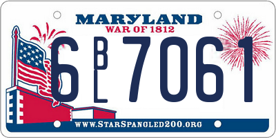 MD license plate 6BL7061