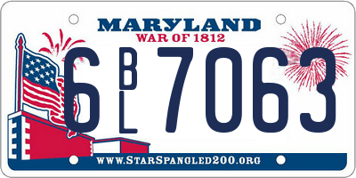 MD license plate 6BL7063