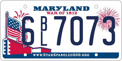 MD license plate 6BL7073