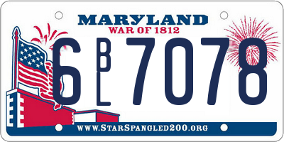 MD license plate 6BL7078