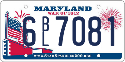 MD license plate 6BL7081