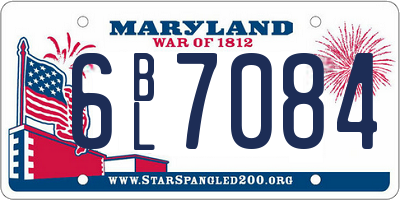 MD license plate 6BL7084