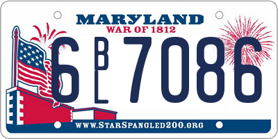 MD license plate 6BL7086