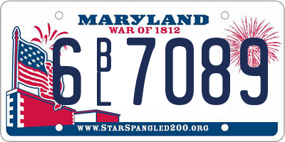 MD license plate 6BL7089
