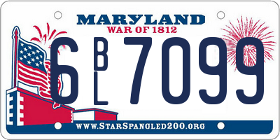MD license plate 6BL7099
