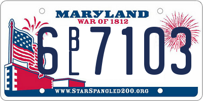 MD license plate 6BL7103