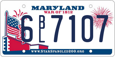 MD license plate 6BL7107