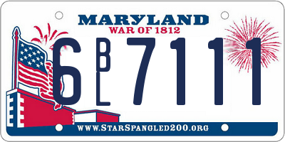 MD license plate 6BL7111