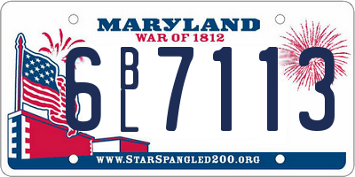 MD license plate 6BL7113