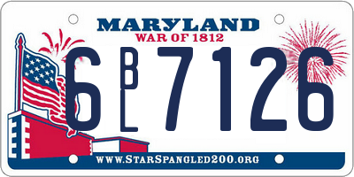 MD license plate 6BL7126