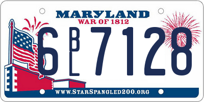 MD license plate 6BL7128