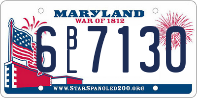 MD license plate 6BL7130