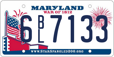 MD license plate 6BL7133