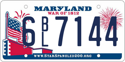 MD license plate 6BL7144