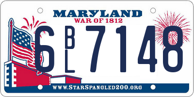 MD license plate 6BL7148