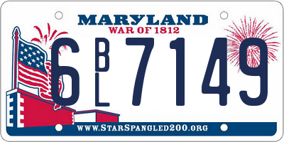 MD license plate 6BL7149