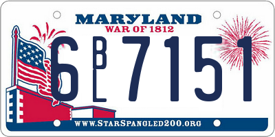 MD license plate 6BL7151