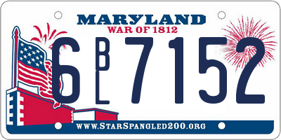 MD license plate 6BL7152