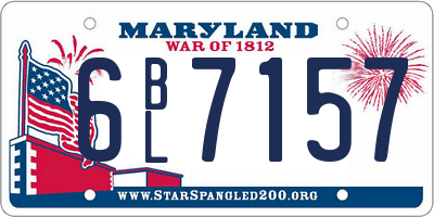 MD license plate 6BL7157