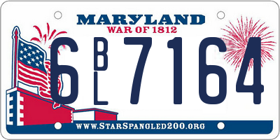 MD license plate 6BL7164