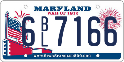 MD license plate 6BL7166