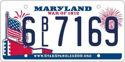 MD license plate 6BL7169