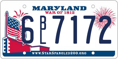 MD license plate 6BL7172