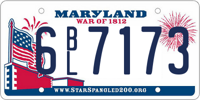 MD license plate 6BL7173