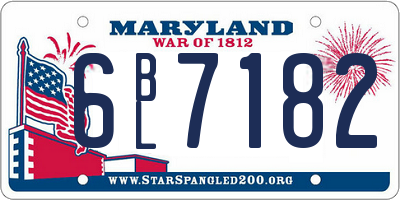 MD license plate 6BL7182