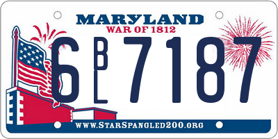 MD license plate 6BL7187