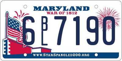 MD license plate 6BL7190