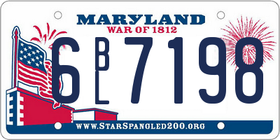 MD license plate 6BL7198