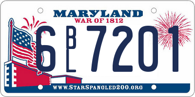 MD license plate 6BL7201