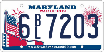 MD license plate 6BL7203