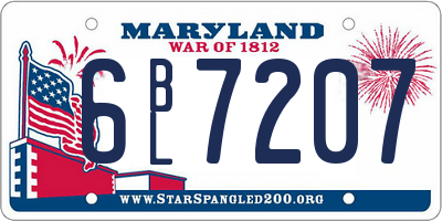 MD license plate 6BL7207