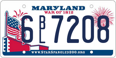 MD license plate 6BL7208