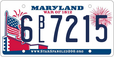 MD license plate 6BL7215